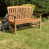 MSL Zaire 120cm Garden Bench with Decorative Design – Outdoor Seating for Two to Three, Flat Pack
