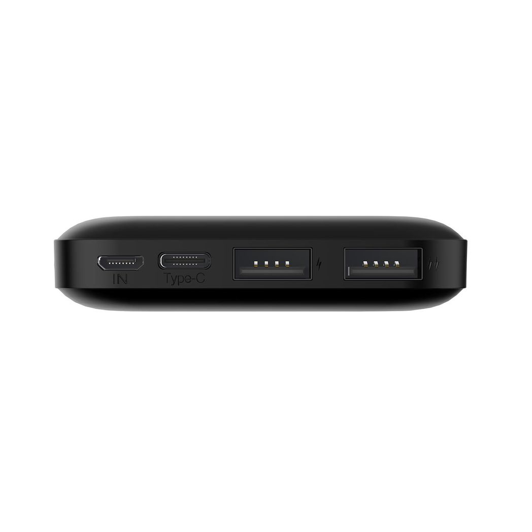 FX 10,000mAh Power Bank with 3A Type-C Output – Portable Charger with 2 USB Ports, LED Indicator, Black
