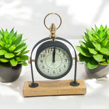 Silent Sweep Black Mantel Clock with Easy-to-Read Face – Quiet Tabletop Timepiece for Bedroom & Office