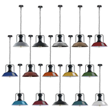 Vintage Industrial Burgundy Pendant Light with 36cm Bowl Metal Shade – Hanging Lamp for Kitchen & Dining