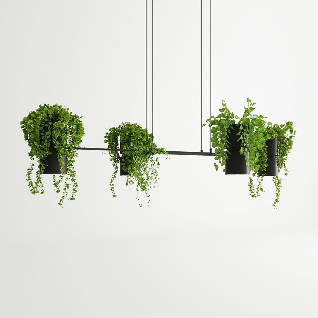 Kukkia Modern Pendant Lamp in Black Steel, 142cm – 4 x GU10/ES111