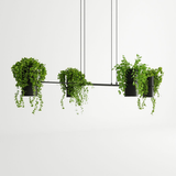 Kukkia Modern Pendant Lamp in Black Steel, 142cm – 4 x GU10/ES111