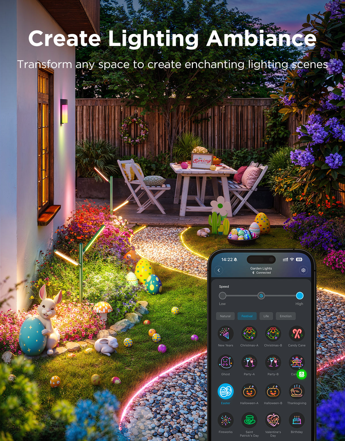 Govee RGBICWW Garden Lights, 2 Pack – 16 Million Colours, IP66 Weatherproof Aluminium Outdoor Lights