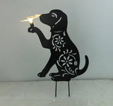 Dog Design Solar Stake Light – Steel Cut Garden Ornament for Dog Lovers