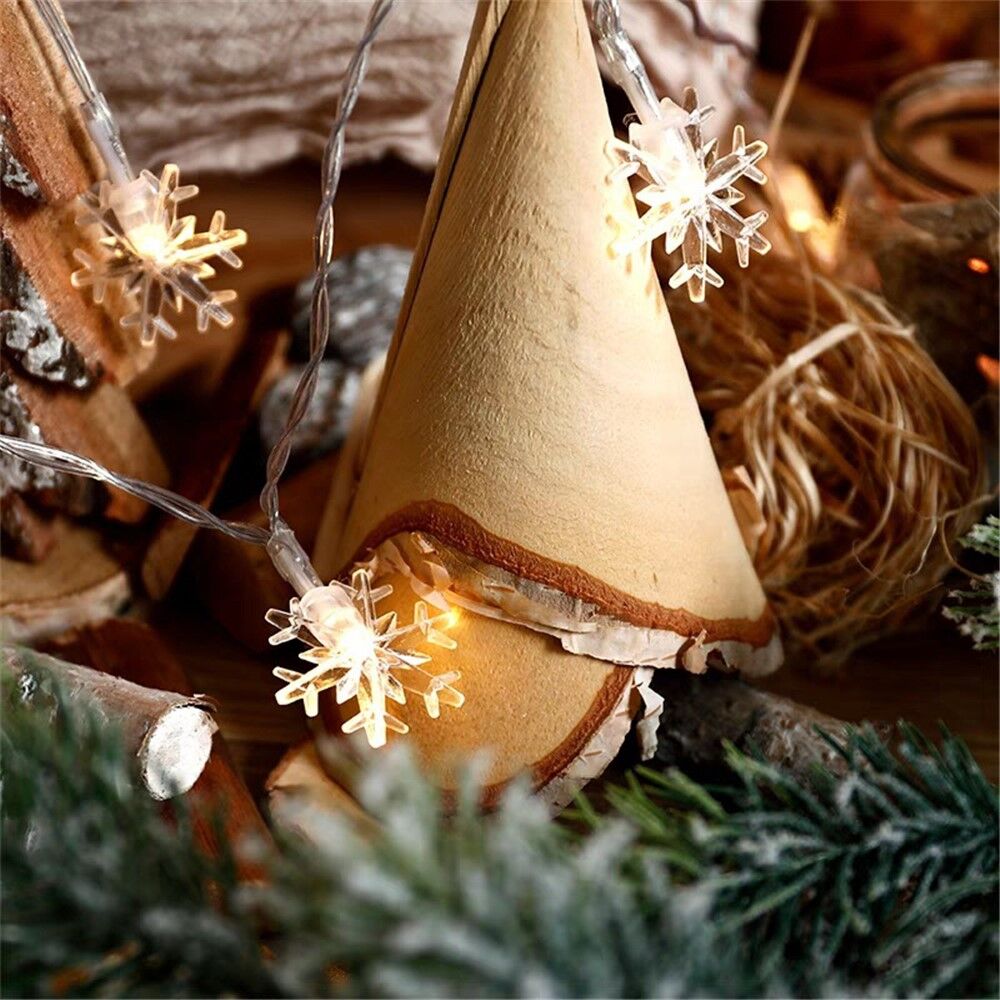 Avilo Snowflakes String Lights, Set of 20 – Versatile Christmas Fairy Lights for Home Decor