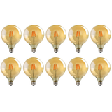 Ledsone 10 Pack G125 Vintage Edison LED Bulbs, 8W E27 – Dimmable Amber Glass, Warm White 2700K