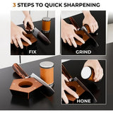 Diamond Rolling Knife Sharpener with 5 Adjustable Angles & Magnetic Base – Manual Kitchen Blade Hone Tool