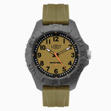 Limit Men's Watch – Khaki Dial, Black Case, Black Silicone Strap