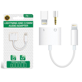 FX Factory Lightning and 3.5mm Audio Adapter – Charge and Listen at Once, Plug and Play, White