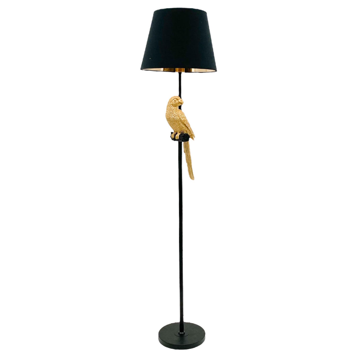 AcaciaHome 164cm Parrot Floor Lamp with Black Drum Shade – Modern Bird Design Standard Lamp