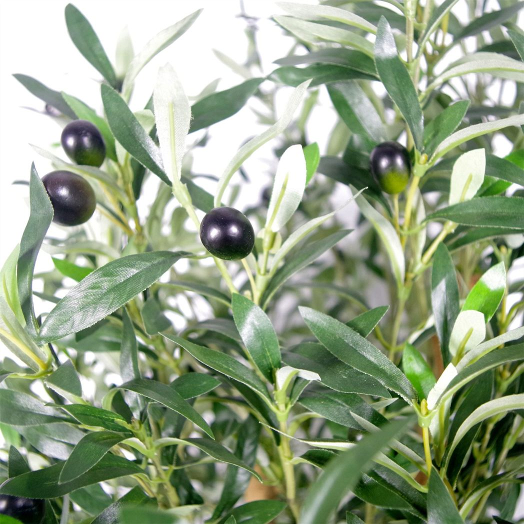 Luxury Artificial Olive Tree, 125cm with Realistic Olives and Real Wood Stems – Premium Faux Plant for Home & Office