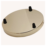 LEDSONE Multi-Outlet Ceiling Rose, 3-Way Outlet – 200mm Metal Ceiling Plate for Chandeliers, Satin Nickel