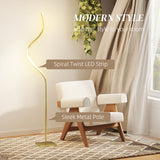 HOMCOM LED Floor Lamp, 3 Brightness Levels – Gold
