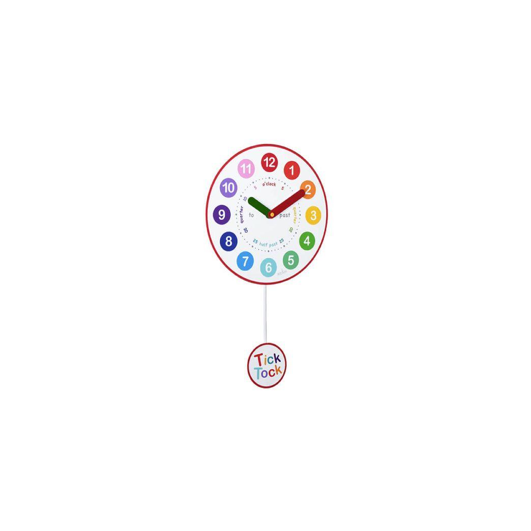Acctim Matilda Pendulum Time Teaching Wall Clock, 25cm – Kids' Bedroom & Classroom Clock, White
