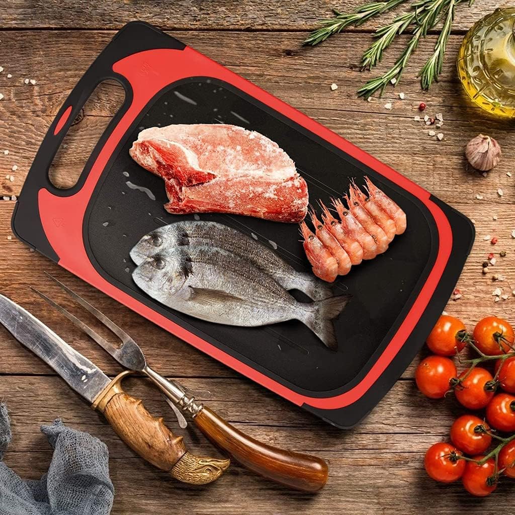 Avilo 2 in 1 Defrost Tray & Cutting Board – Large Aluminium Plate to Defrost Food in Half the Time