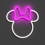 YELLOWPOP Disney Minnie Mouse LED Neon Wall Light – 250 Lumen USB Powered Sign, White Glow, Gift Boxed
