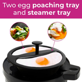 Neo Blue & Copper 3-in-1 Electric Egg Boiler, Poacher & Steamer – Compact Kitchen Appliance