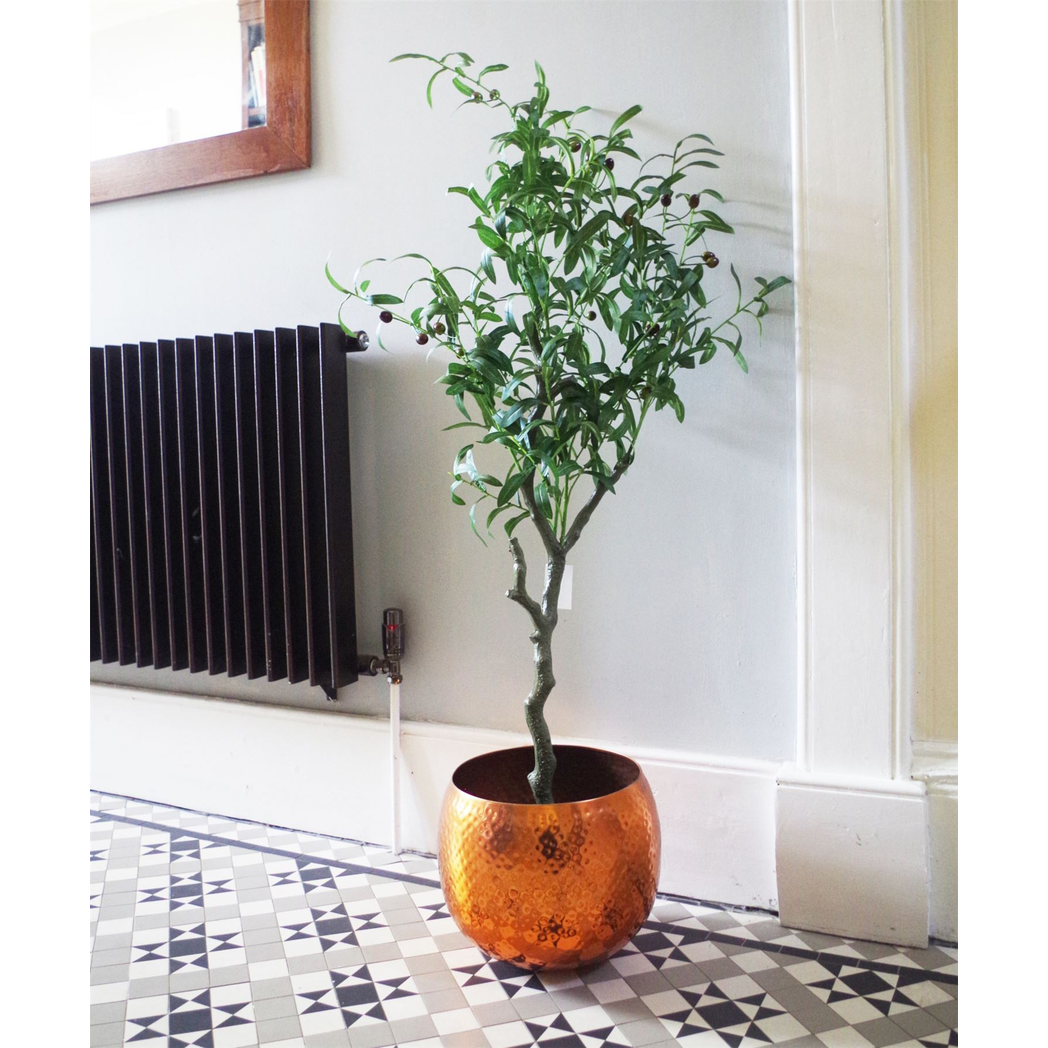 120cm Artificial Olive Tree with Realistic Olives – Natural Style Potted Faux Tree with Wired Stems