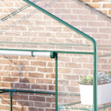 Outsunny 4 Tier Walk-In Portable Greenhouse with 8 Shelves, 143 x 73 x 195 cm – Steel Frame, Clear PVC Cover