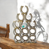 MSL 65cm Antique Brass Horseshoe Wine Rack, 12-Bottle Capacity – Decorative Wine Storage