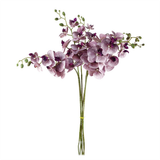 Pack of 6 x 100cm Artificial Phalaenopsis Orchid Purple Stem – 42 Flowers