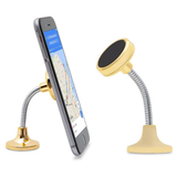 Aquarius Car Spring Magnetic Phone Holder – 360° Rotation, 3M Adhesive, Gold