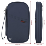 VINSANI Deluxe Passport & Travel Document Organiser with Card Slots & Zip – Navy Blue