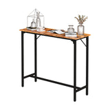 43-Inch Pub Height Bar Table with MDF Top and Iron Frame, 209 lbs Capacity – Kitchen Bar Counter, Brown