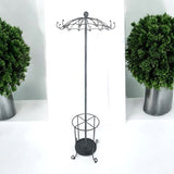 MSL 172cm Metal Coat Stand with Umbrella Holder and Multiple Hooks – Space-Saving Hallway Storage, Grey