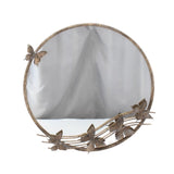 Ornate Butterfly Wall Mirror – Shabby Chic Rustic Gold Metal & Glass Frame for Bedroom, Living Room & Hallway