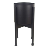 Leaf Black Metal Planter Plant Pot, 20 x 18cm – Handmade Rustic Polished Finish for Indoor Plants