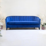 AcaciaHome 3-Seater Velvet Tub Sofa with Drop Arms and Medium-Firm Foam – Living Room Seating, Blue Velvet