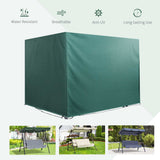 Outsunny Large Patio Swing Chair Cover with Drawstring – Heavy Duty Garden Furniture Protector, Green