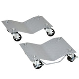 DURHAND Car Wheel Dollies with Lockable Swivel Casters, Set of 2, 680kg Capacity – Vehicle Moving Skates, Grey