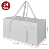 VINSANI 12 Pack Large Zip Moving & Storage Bags with Handles – Tear-Resistant Reusable Packing Bags, Grey