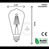 Ledsone 6 Pack E27 Dimmable LED Edison Bulbs, ST64 Amber Glass – 6W Warm White 2700K Vintage Filament