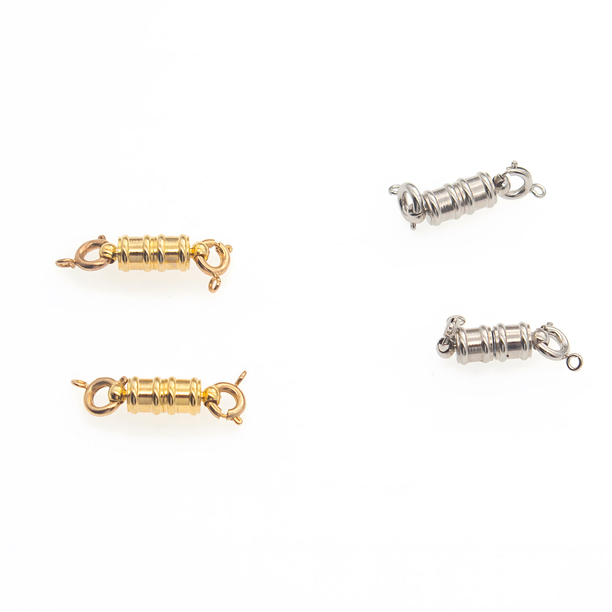 Avilo Magnetic Jewellery Clasps, Pack of 4 – One-Handed Necklace & Bracelet Fasteners, Gold and Silver Tone