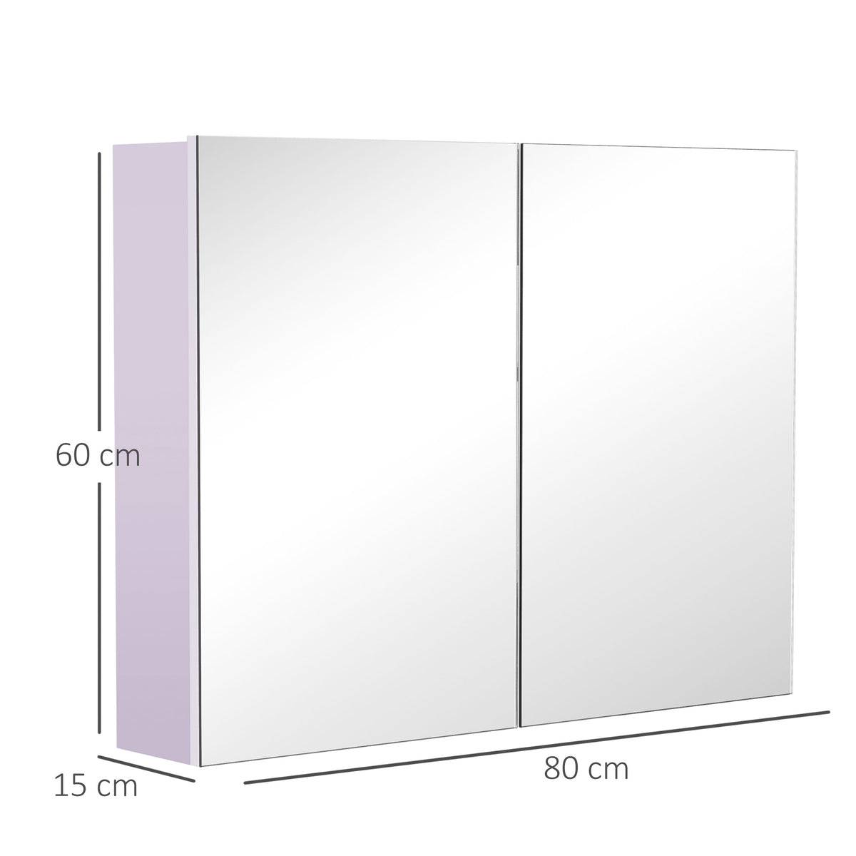 Wall-Mounted Bathroom Mirror Cabinet with Double Doors & Adjustable Shelf – Modern Dual-Purpose Storage Unit