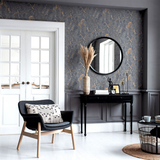 Arthouse Dark Mineral Wallpaper with Realistic Carved Markings – Dramatic Paste the Paper Feature Wall, Grey