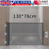 Retractable Pet Gate with Wall-Friendly Clips – Folding Safety Barrier for Dogs, Toddlers & Stairs, Black
