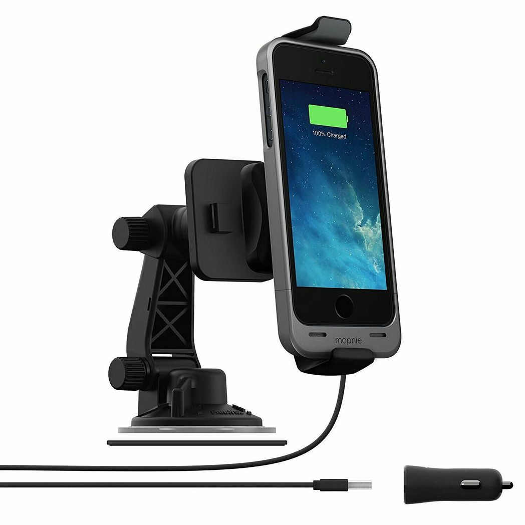 Mophie Charging Car Dock for Juice Pack 5 and 5s – Suction Mount with USB Car Charger, 180° Rotation
