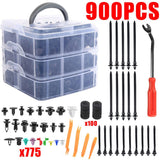 Plastic Push Pin Rivet Fastener Kit, 680 Retainer Clips in 23 Sizes with Pry Tools – Black Car Trim Clips