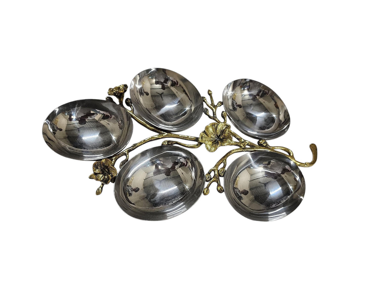 33cm Brass Fruit Bowl – Elegant Decorative Centrepiece for Dining Table or Kitchen