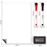 Vinsani A4 Magnetic Whiteboard with 2 Dry Wipe Markers and Eraser – Home & Office Planner, Notes Board