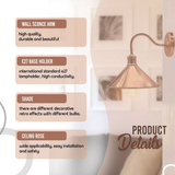 Rose Gold Retro Metal Wall Light, E27