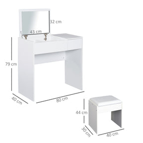 HOMCOM white flip-top dressing table