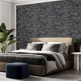 Arthouse Patina Heavyweight Vinyl Wallpaper with Metallic & Glitter Effects – Textured Design, Charcoal/Silver