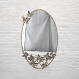 Ornate Butterfly Wall Mirror – Shabby Chic Rustic Gold Metal & Glass Frame for Bedroom, Living Room & Hallway