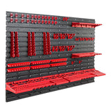 Wall Mounted Tool Pegboard Set with 58 Accessories and 4 Wall Plates – Garage & Workshop Storage Organiser