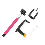 Aquarius Bluetooth Expandable Selfie Stick with Built-In Remote Camera Control – Adjustable Mount, Pink